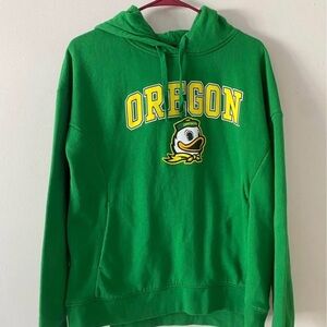 Fanatics Green Oregon Crewneck Hoodie with Yellow Logo